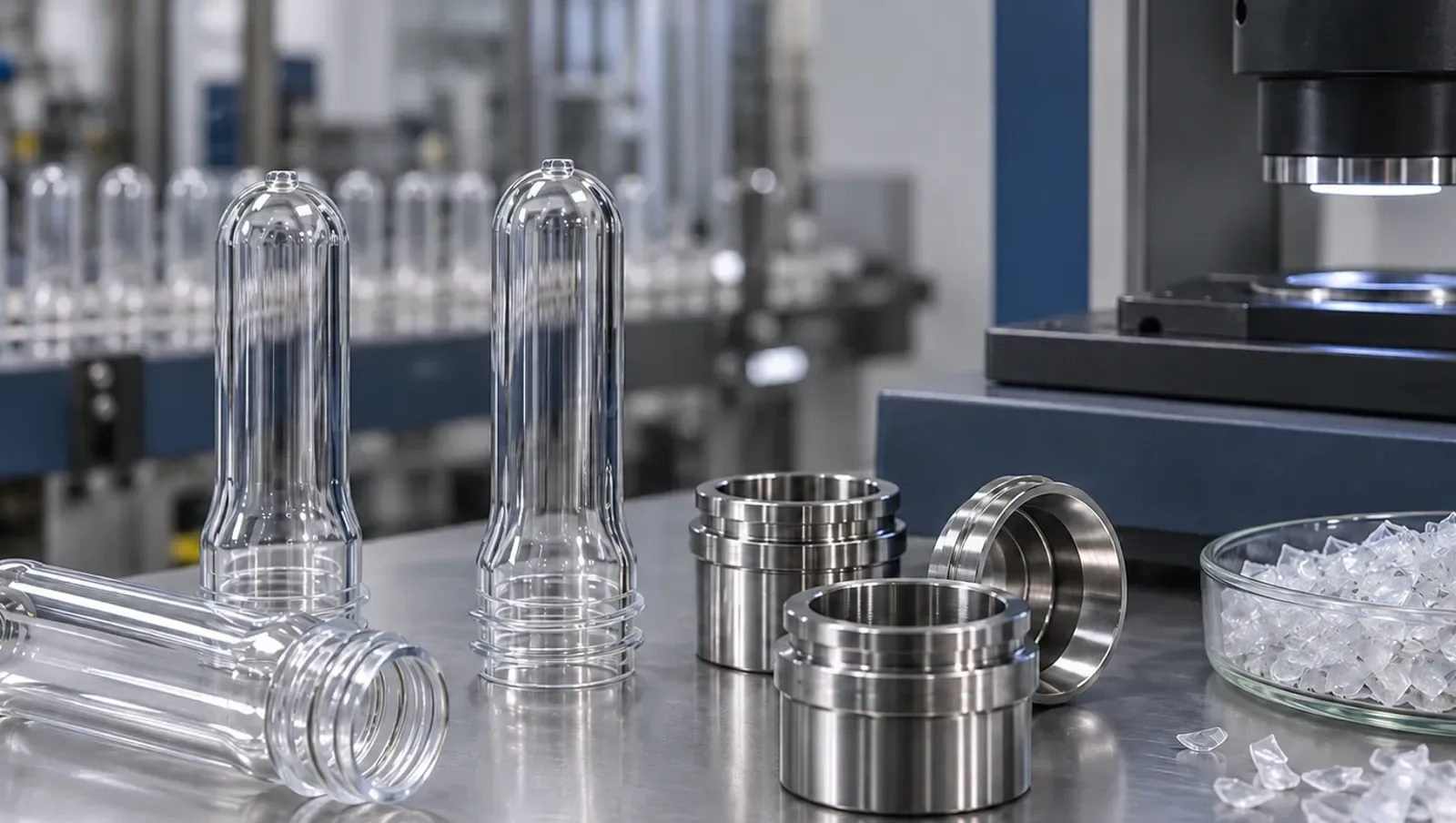 Illustrative inspection of PET preforms and precision mold inserts