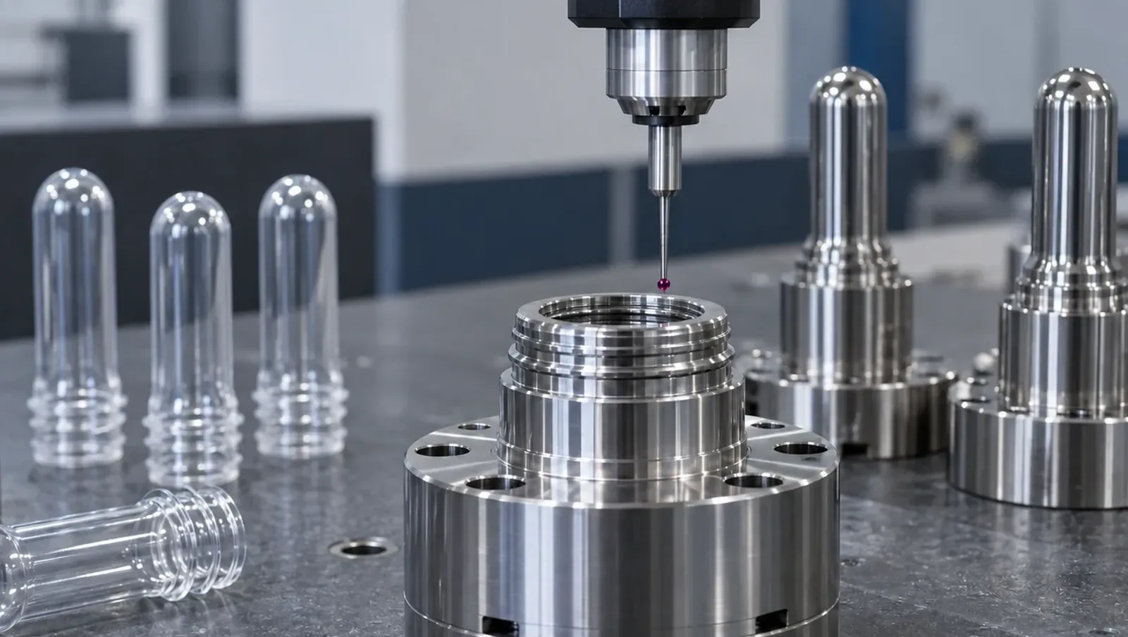 Illustrative inspection of a precision PET mold neck-ring insert